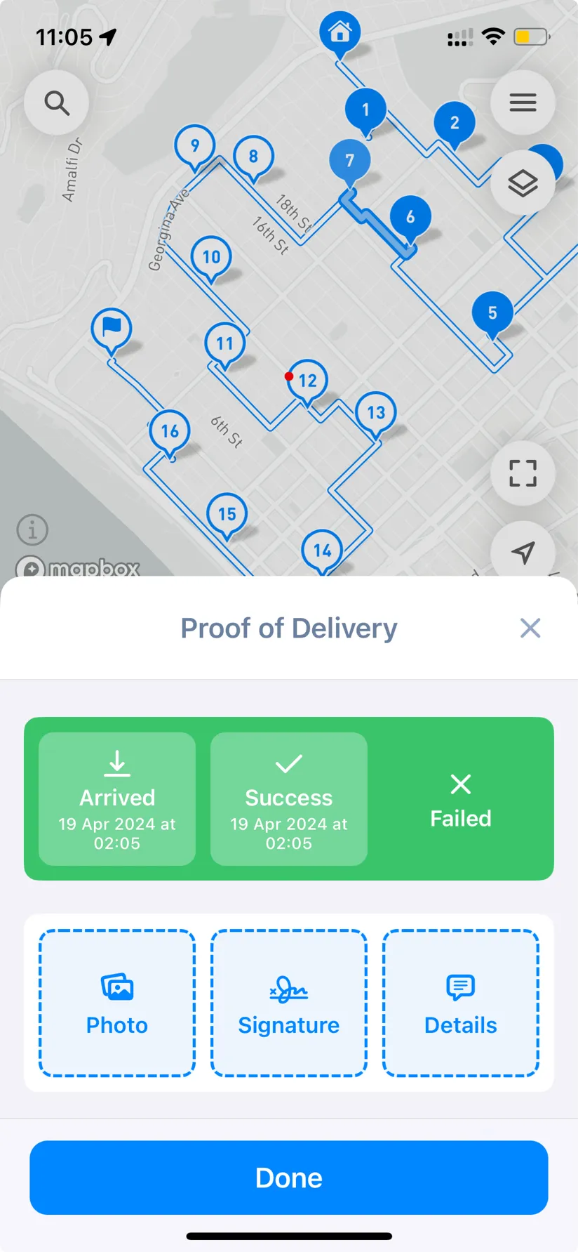 MyWay Route Planner - Delivery Dialogue