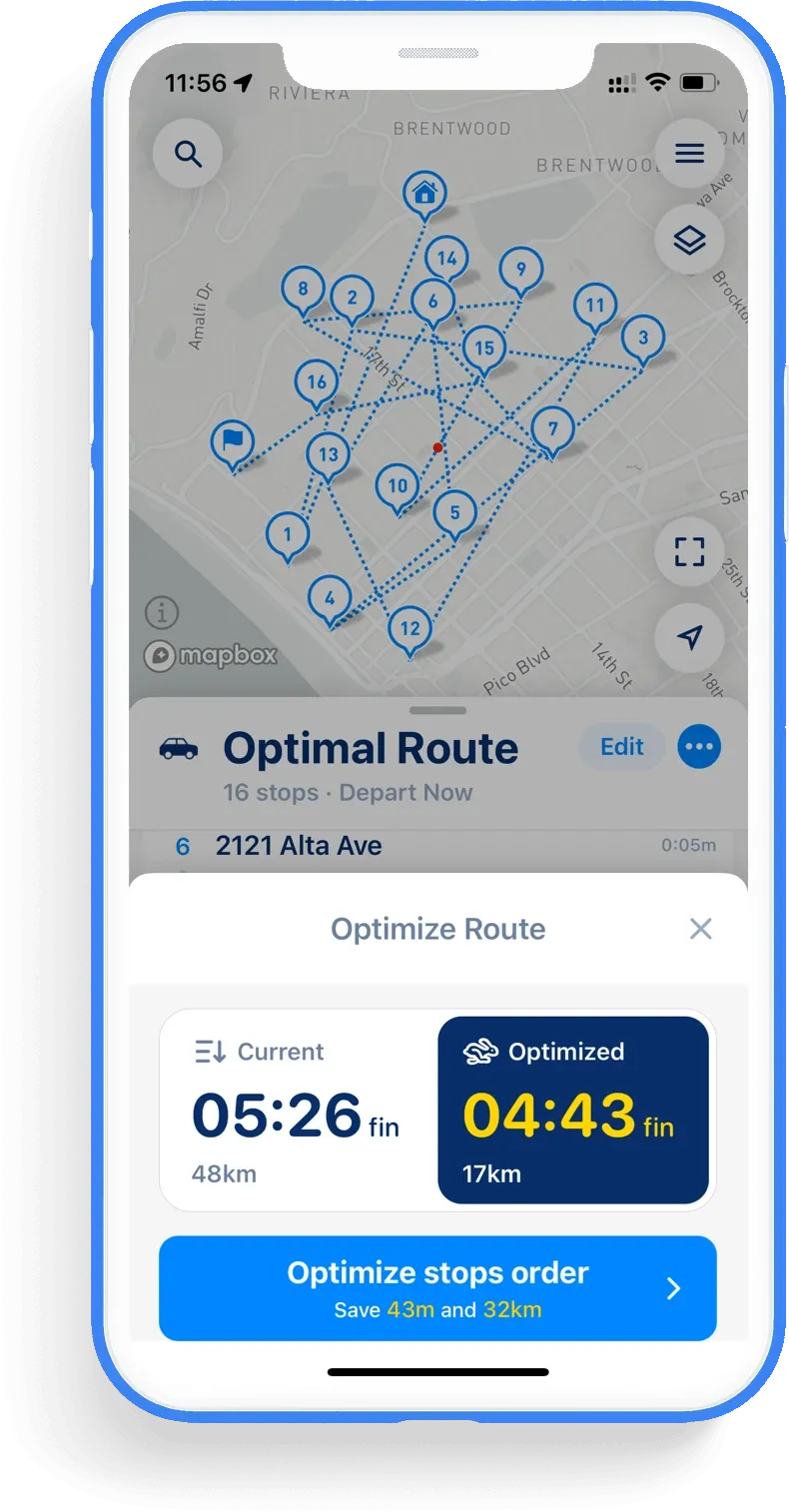 MyWay Route Planner Optimize Route