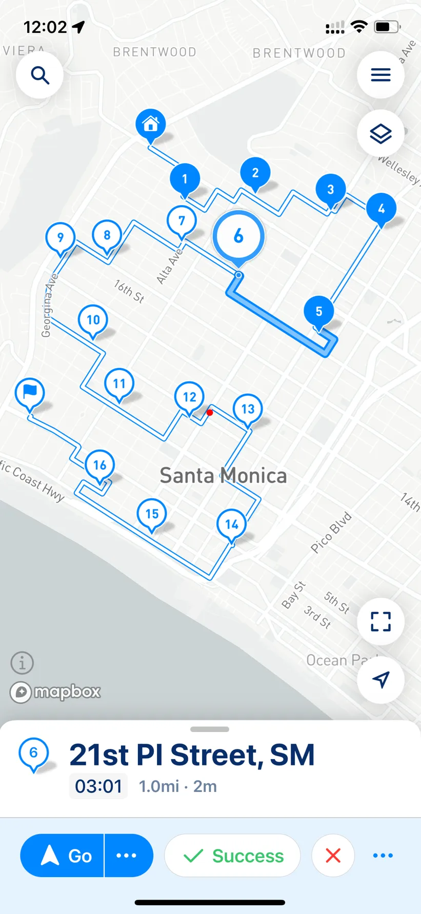 MyWay Route Planner - Main Screen